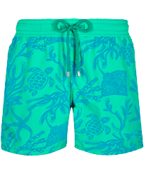 Men Classic Printed - Men Swimwear 2000 Vie Aquatique Flocked, Veronese green front view