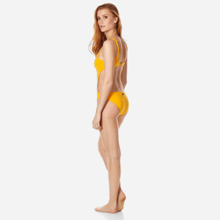 Women Trikini Solid - Women trikini one piece swimsuit Pois Lazer Cut, Mango backworn Women Trikini Solid - Women trikini one piece swimsuit Pois Lazer Cut, Mango backworn