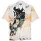 Hombre Autros Estampado - Camisa de bolos de lino con estampado Distortive Water para hombre - Vilebrequin x Highsnobiety, Wild stone vista frontal