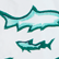 Men Embroidered Swim Trunks Requins 3D - Limited Edition, Glacier 