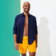 Men Classic Embroidered - Men Swimwear 1984 Invisible Fish Flocked, Yellow details view 3