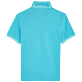 Men Others Solid - Men Cotton Pique Polo Shirt Solid, Azure back view
