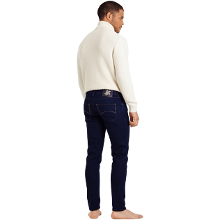 Men Others Solid - Men 5-Pocket Carrot fit Pants, Dark denim w1 backworn Men Others Solid - Men 5-Pocket Carrot fit Pants, Dark denim w1 backworn