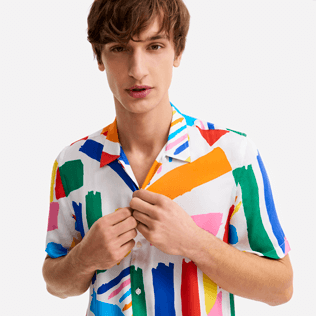 Homme AUTRES Graphique - Chemise manches courtes Homme Dazzle - Vilebrequin x JCC+ - Edition limitée, Blanc supp1 Homme AUTRES Graphique - Chemise manches courtes Homme Dazzle - Vilebrequin x JCC+ - Edition limitée, Blanc supp1