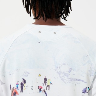 男款 Others 印制 - Men Cotton Sweatshirt Ski - Vilebrequin x Massimo Vitali, Sky blue 细节视图3