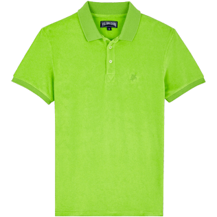 Men Others Solid - Men Terry Cloth Polo Shirt Solid, Grass green front Men Others Solid - Men Terry Cloth Polo Shirt Solid, Grass green front