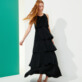 Women Others Solid - Women Long Frilly Dress Solid, Black details view 2