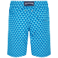 Herren Klassische lange Bedruckt - Lange Micro Waves Badeshorts für Herren, Lazulii blue Rückansicht