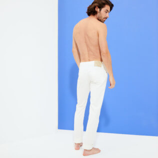 男款 Others 纯色 - 男士标准版型丝绒长裤, Ecru backworn 男款 Others 纯色 - 男士标准版型丝绒长裤, Ecru backworn