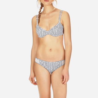 Donne Tops Stampato - Top bikini donna con ferretto Modernist Fish, Bianco supp1 Donne Tops Stampato - Top bikini donna con ferretto Modernist Fish, Bianco supp1
