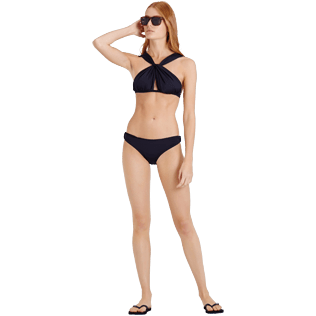 Damen Klassische Höschen Uni - Solid Midi-Bikinihose für Damen, Schwarz supp2 Damen Klassische Höschen Uni - Solid Midi-Bikinihose für Damen, Schwarz supp2