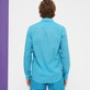 Andere Bedruckt - Micro Waves Unisex Sommerhemd aus Baumwollvoile, Lazulii blue Rückansicht getragen