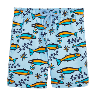 Niños Corte Clásico Estampado - Bañador con estampado Sardines à l'Huile, Cielo azul front Niños Corte Clásico Estampado - Bañador con estampado Sardines à l'Huile, Cielo azul front
