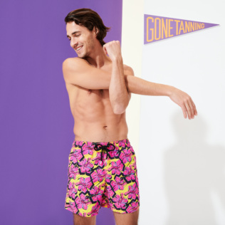 Homme CLASSIQUE Imprimé - Maillot de bain homme 1985 Crazy Flower, Citron frontworn Homme CLASSIQUE Imprimé - Maillot de bain homme 1985 Crazy Flower, Citron frontworn