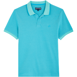 Bild von Herren Andere Uni - Solid Polohemd aus Baumwollpikee für Herren, Aquamarin blau Vorderansicht Bild von Herren Andere Uni - Solid Polohemd aus Baumwollpikee für Herren, Aquamarin blau Vorderansicht