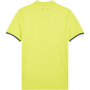 Men Others Solid - Men Cotton Pique Polo Shirt Solid, Lemon back view