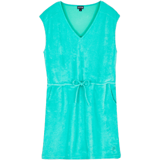 Damen Andere Uni - Kurzes Solid Frotteekleid für Damen, Veronesengrün front Damen Andere Uni - Kurzes Solid Frotteekleid für Damen, Veronesengrün front