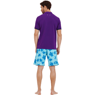 Men Others Solid - Men Cotton Polo Shirt Solid, Plum backworn Men Others Solid - Men Cotton Polo Shirt Solid, Plum backworn