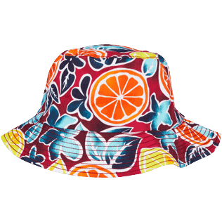 Others Printed - Unisex Linen Printed Hat Presse Citron, Burgundy back view