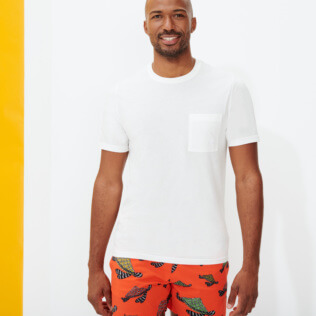 Men Others Solid - Men Organic Cotton T-Shirt Solid, Chalk frontworn Men Others Solid - Men Organic Cotton T-Shirt Solid, Chalk frontworn
