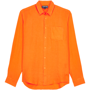 Homme AUTRES Uni - Chemise en Lin homme unie, Abricot front Homme AUTRES Uni - Chemise en Lin homme unie, Abricot front
