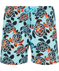 Men Others Printed - Men Stretch Swim Shorts Screen Turtles, Lagoon front view