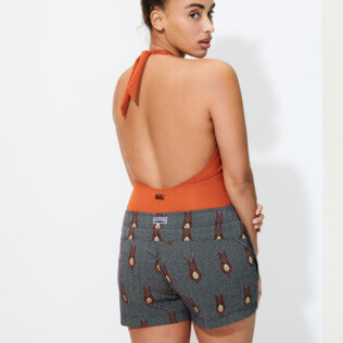 Women Others Printed - Women Stretch Swim Short Paon Paon, Navy backworn Women Others Printed - Women Stretch Swim Short Paon Paon, Navy backworn
