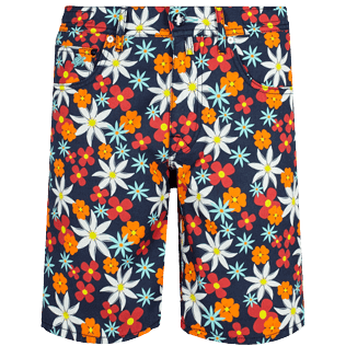 男款 Others 印制 - Men 5-pocket printed Bermuda Shorts 1977 Spring Flower, Navy front 男款 Others 印制 - Men 5-pocket printed Bermuda Shorts 1977 Spring Flower, Navy front
