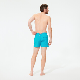 Herren Klassische Strech Uni - Micro Ronde des Tortues Stretch-Bademode für Herren, Azurblau backworn Herren Klassische Strech Uni - Micro Ronde des Tortues Stretch-Bademode für Herren, Azurblau backworn