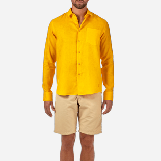 Men Others Solid - Men Linen Shirt Solid, Turmeric supp1 Men Others Solid - Men Linen Shirt Solid, Turmeric supp1
