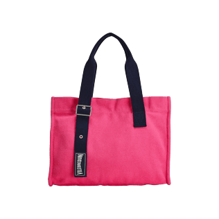Autros Liso - Bolsa de playa pequeña de algodón con estampado liso, Grosella front Autros Liso - Bolsa de playa pequeña de algodón con estampado liso, Grosella front