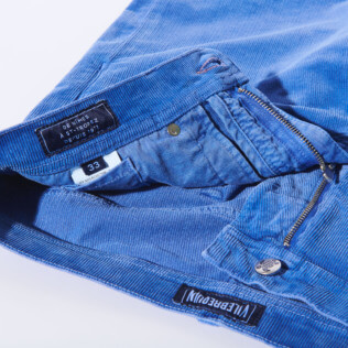 Men Others Solid - Men Velvet Fine-Ribbed Corduroy Bermuda, Sea blue supp7 Men Others Solid - Men Velvet Fine-Ribbed Corduroy Bermuda, Sea blue supp7