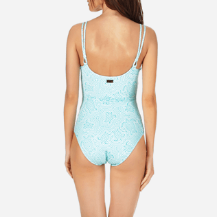 Women One Piece Printed - Women Round neckline One Piece Swimsuit Hypnotic Turtles, Lagoon supp2 Women One Piece Printed - Women Round neckline One Piece Swimsuit Hypnotic Turtles, Lagoon supp2