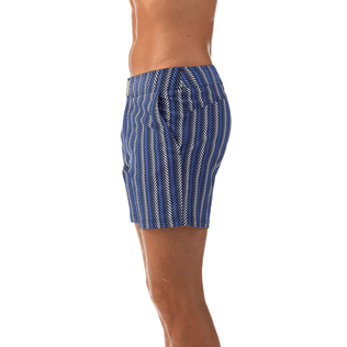 Men Fitted Printed - V Fish Fitted cut Swim shorts, Navy supp1 Men Fitted Printed - V Fish Fitted cut Swim shorts, Navy supp1
