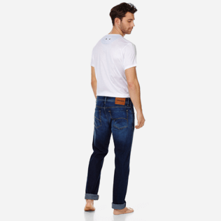 Homme AUTRES Uni - Jeans 5 Poches homme Coupe Droite, Med denim w2 vue portée de dos
