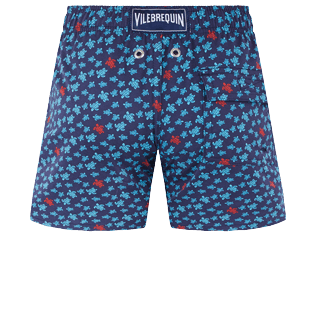 Boys Others Printed - Boys Swim Trunks Stretch Micro Ronde Des Tortues Tricolore, Navy back view