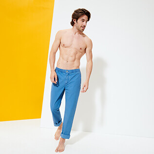 Uomo Altri Unita - Pantaloni uomo con girovita elasticizzato, Oceano frontworn Uomo Altri Unita - Pantaloni uomo con girovita elasticizzato, Oceano frontworn