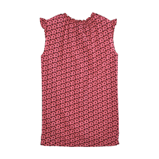 Niñas Autros Estampado - Vestido con manga fruncida y estampado Micro Turtles Hawaï, Rosa back Niñas Autros Estampado - Vestido con manga fruncida y estampado Micro Turtles Hawaï, Rosa back