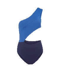Women One piece Solid - Women One piece Swimsuit Solid, Batik blue front view