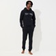 Men Others Embroidered - Men Embroidered Cotton Hoodie Sweatshirt Solid, Navy details view 6