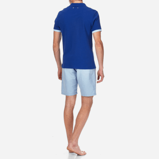 Homme Polos Uni - Polo en piqué de coton, Celeste backworn Homme Polos Uni - Polo en piqué de coton, Celeste backworn