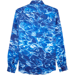 Camisetas Estampado - Camisa de lino con estampado Splash unisex, Azul neptuno back Camisetas Estampado - Camisa de lino con estampado Splash unisex, Azul neptuno back