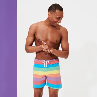 Men 112 Graphic - Men Swim Trunks Vintage 1974 Multicolore Stripes, Multicolor supp2 Men 112 Graphic - Men Swim Trunks Vintage 1974 Multicolore Stripes, Multicolor supp2