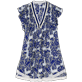 Femme AUTRES Imprimé - Mini Robe en viscose femme Hidden Fishes- Vilebrequin x Poupette St Barth, Purple blue vue de face