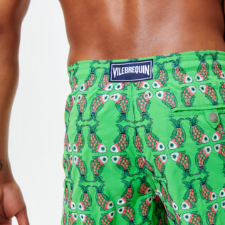 Men Swim Trunks Embroidered Sweet Fishes - Limited Edition Grass green details view 1