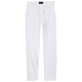 男款 Others 纯色 - 男士纯色亚麻直筒长裤, White 后视图