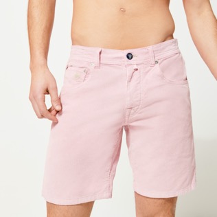 Men Others Solid - Men 5-Pocket Corduroy 2000 lines Bermuda Shorts, Pastel pink details view 2