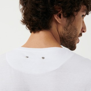 Hombre Autros Estampado - Camiseta de algodón con estampado Octopus Band para hombre, Blanco detalles vista 2