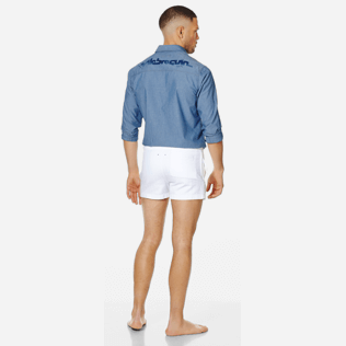 Men Others Solid - Men White 70s Shorts, White backworn Men Others Solid - Men White 70s Shorts, White backworn