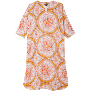 Women Others Printed - Women Cotton Long Cover-up Mandala, Camellia front view